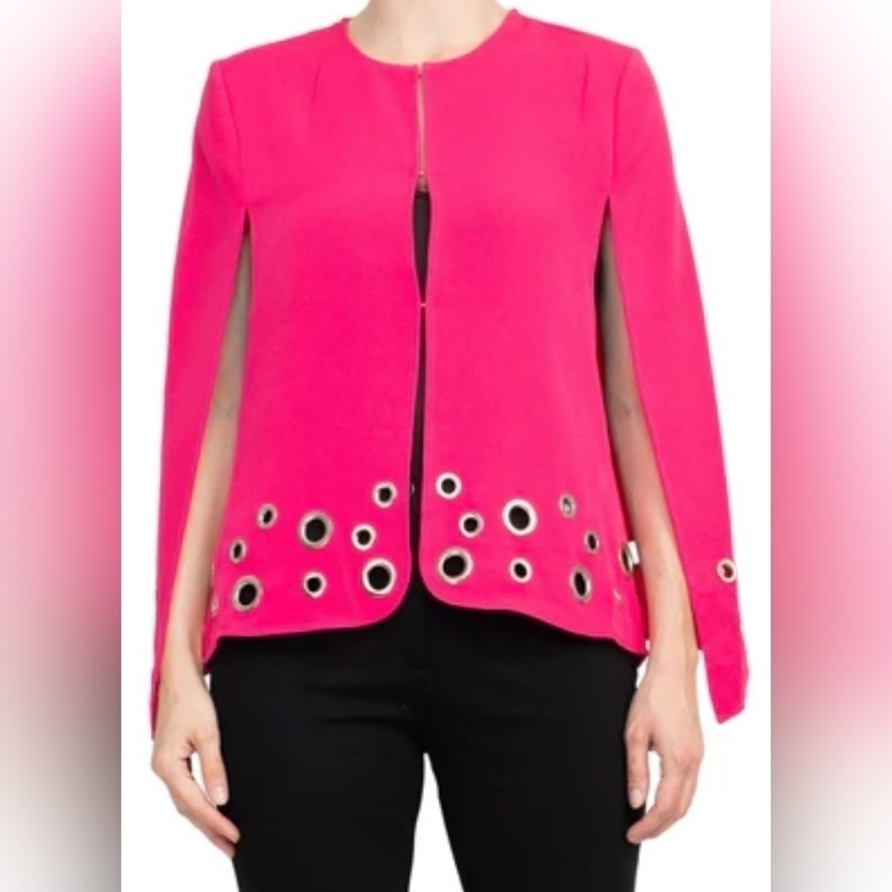 Alberto Makali Cape Hot Pink Jacket Style Blouse Size S
